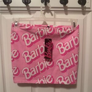 Barbie Pink All-Over Logo Mini Skirt Y2K Barbiecore (Size XS) NWT